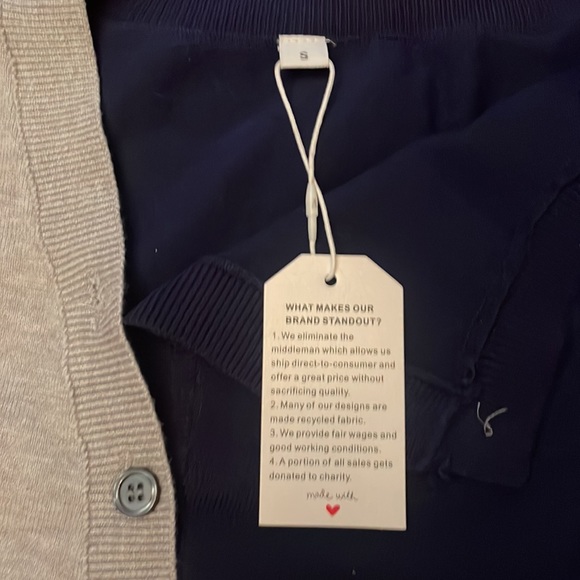 Grey and blue button up sweater - Picture 2 of 2